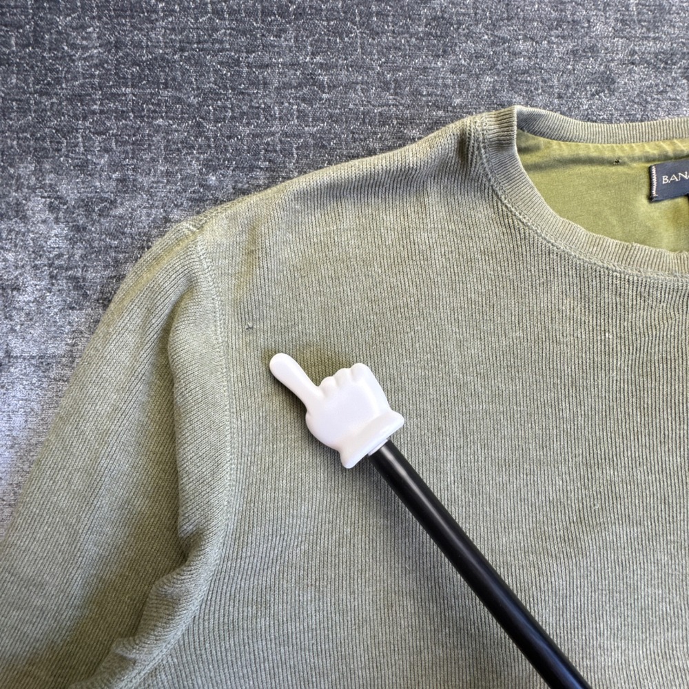 Banana Republic Sweater Men XL Olive Green Ribbed Knit Cotton Pullover Crew Neck - Picture 14 of 16